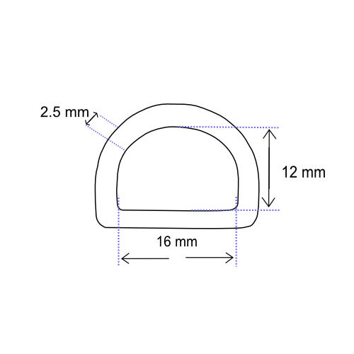 D-Ring 16 mm geschweisst Eisen vernickelt