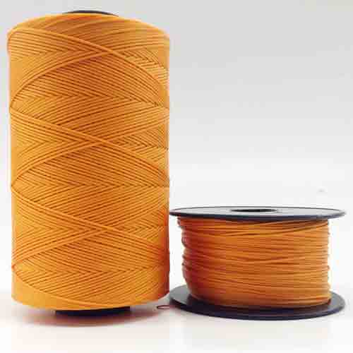 Geflochtener Polyester Handnähfaden gewachst  Ø 1.0 mm, MADE IN ITALY, Spule à 100 m, Gelb