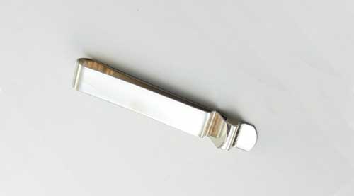 Gürtel-Clip schmal 11 mm x 70 mm; Federstahl vernickelt