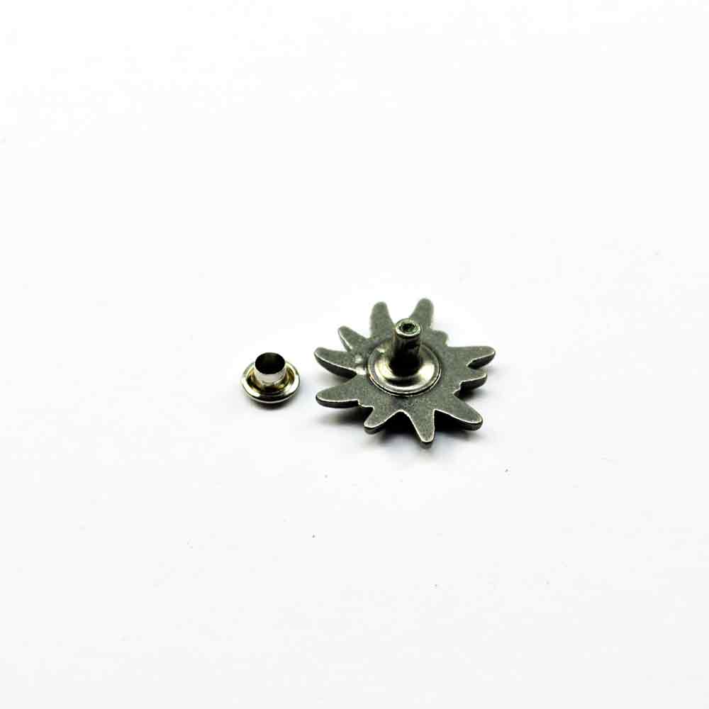 Ziernieten Edelweiss Ø 20mm, Altsilber,  Preis per Stück