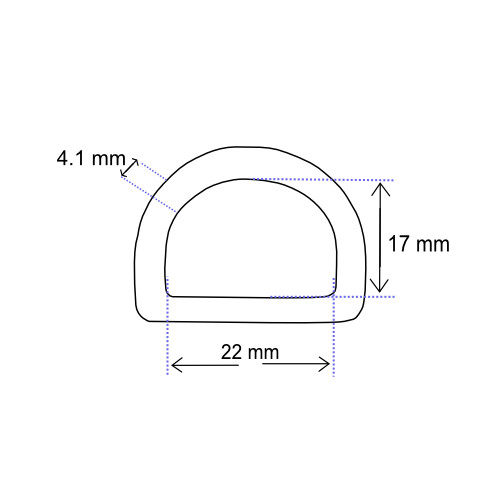 D-Ring 22 mm geschweisst Eisen vernickelt starke Ausführung