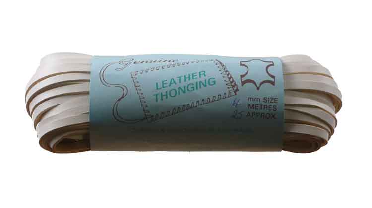 Flechtband Känguruhleder 4 mm flach Weiss