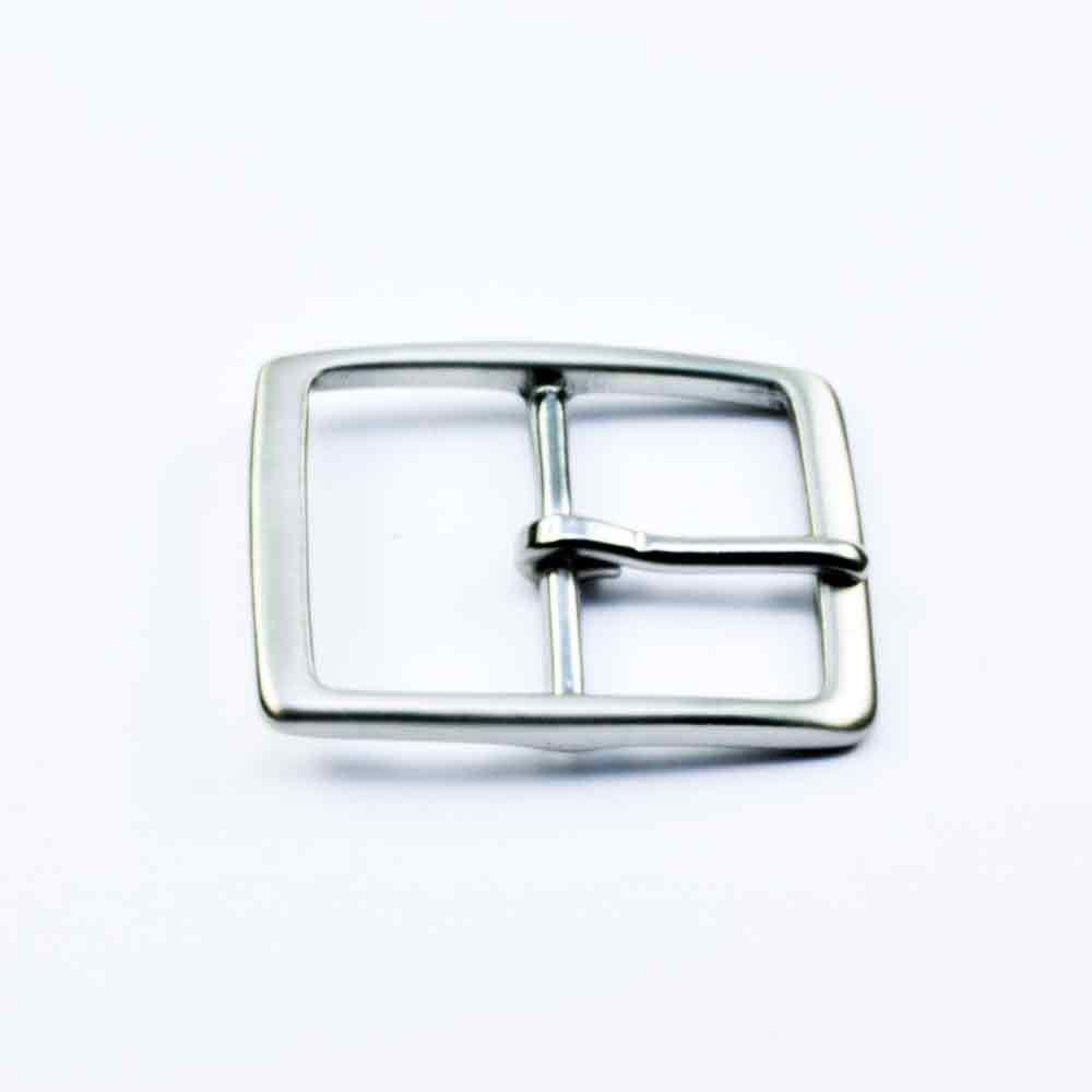 Doppelschnalle 39 mm messing vernickelt satiniert Doppelschnalle 39 mm messing vernickelt satiniert