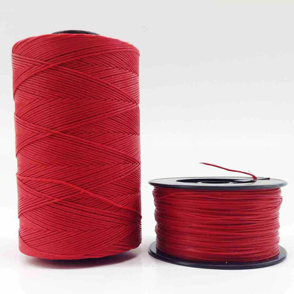 Geflochtener Polyester Handnähfaden gewachst  Ø 1.0 mm, MADE IN ITALY, Spule à 100 m, Rot