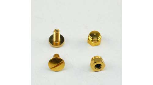 Dekorative Schraube, klein, Farbe Gold, pro Paar Dekorative Schraube, klein, Farbe Gold, pro Paar