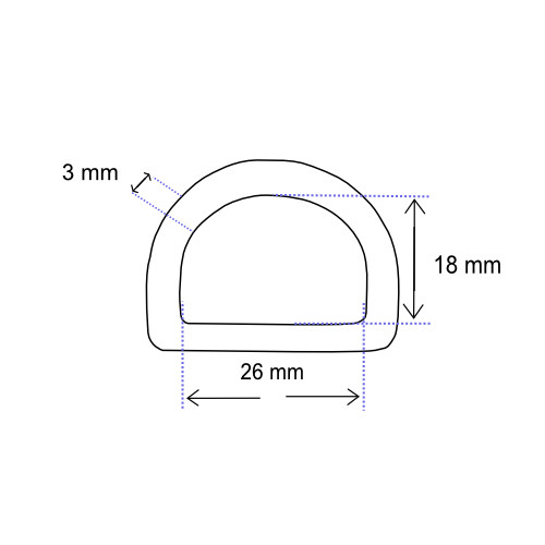 D-Ring 26 mm Messing, Draht Ø 3 mm