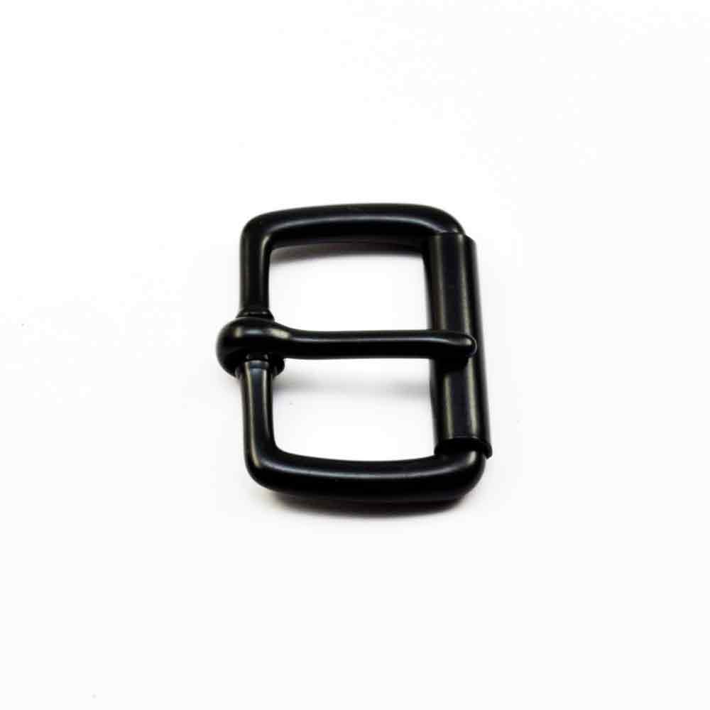 Rollschnalle 38 mm Stahl Schwarz eloxiert
