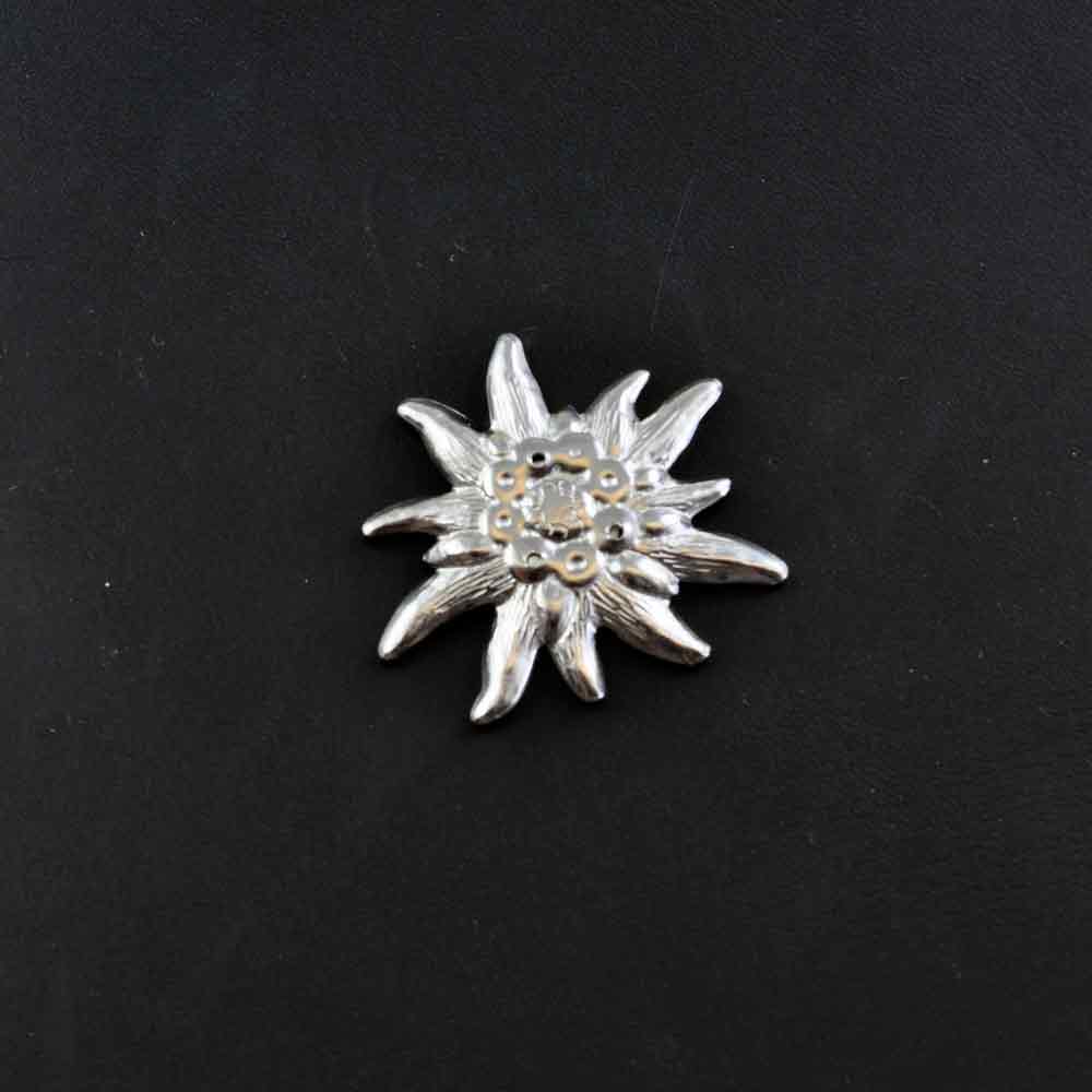 Edelweiss, Messing vernickelt, gross, 36 x 40 mm