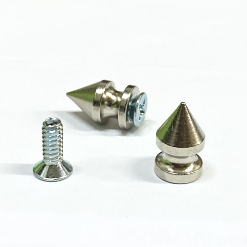 Spike Messing vernickelt 13 x 8 mm, rund, Schraube Stahl
