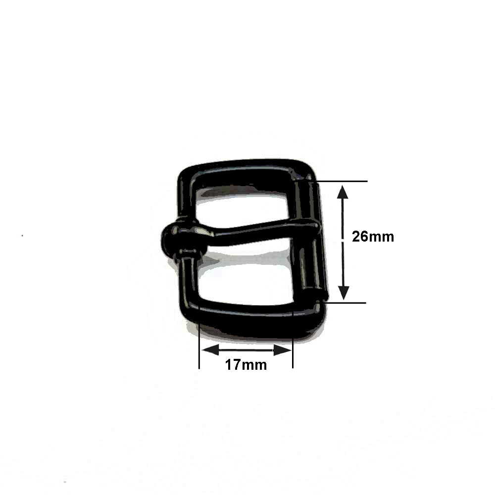 Rollschnalle 26 mm Stahl Schwarz eloxiert