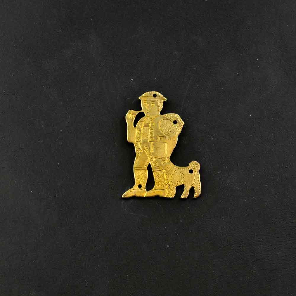 Appenzeller Senn mit Hund, Messing, gross. Appenzeller Senn mit Hund, Messing, gross.