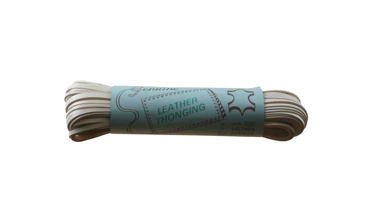 Flechtband Känguruleder 2 mm Weiss