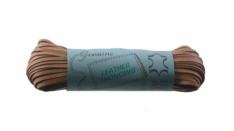 Flechtband Känguruhleder 3 mm flach, Natur, Bund à 25 m