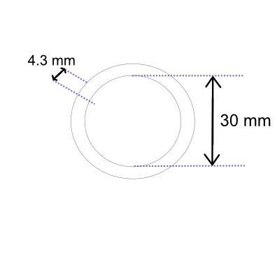 Ring geschweisst, Eisen vermessingt, Ø 30 mm