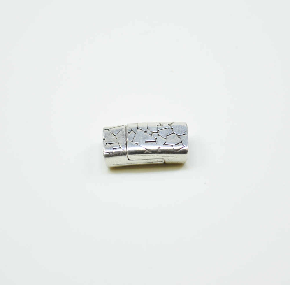 Magnetverschluss 6 x 1.5 mm, silberfarbig, craqueliert, NICKELFREI