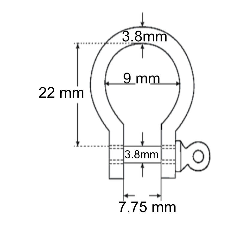 Schäkel gedreht EDELSTAHL 22 x 8 x 4 mm Schäkel gedreht EDELSTAHL 22 x 8 x 4 mm