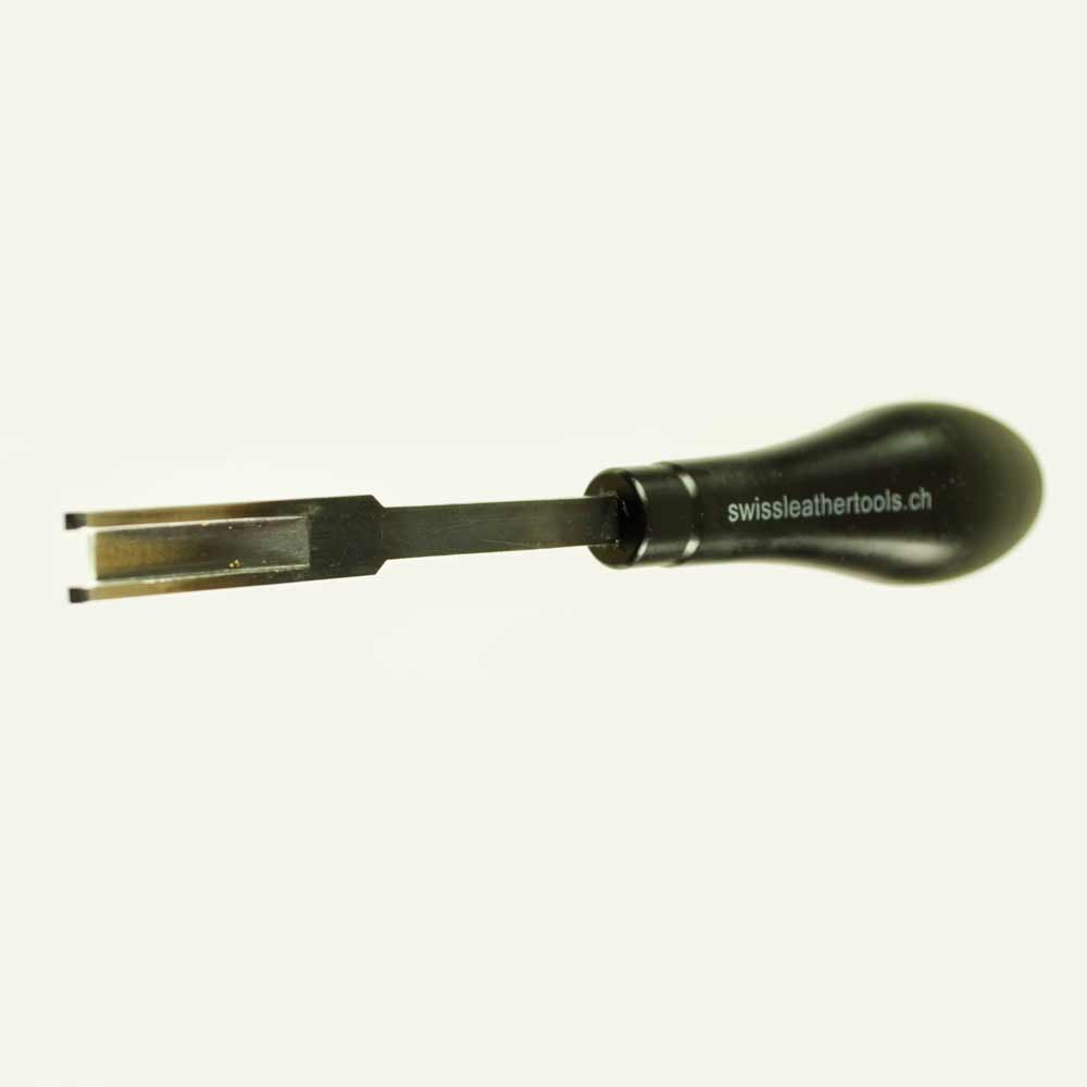 Schärfhobel (French Skiver) SLT black handle 6 mm breit. Gebrauchsfertig geschliffen und poliert. SWISS MADE