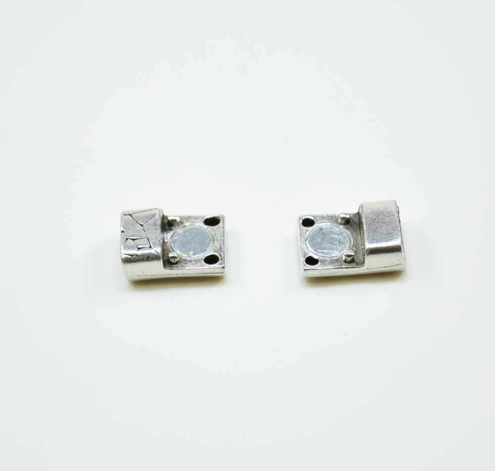 Magnetverschluss 6 x 1.5 mm, silberfarbig, craqueliert, NICKELFREI