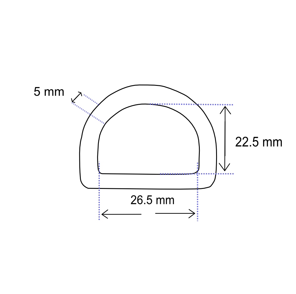 D-Ring 26.5 mm Edelstahl, Draht Ø 5 mm