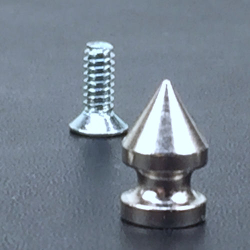Spike Messing vernickelt 13 x 8 mm, rund, Schraube Stahl