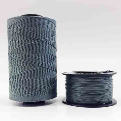 Geflochtener Polyester Handnähfaden gewachst  Ø 1.0 mm, MADE IN ITALY, Spule à 100 m, Grau