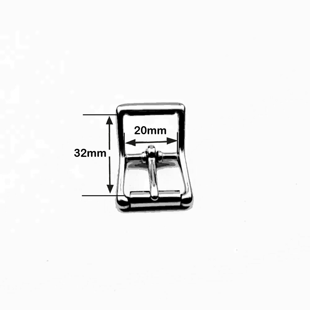 Doppelschnalle mit Rolle 20 mm Edelstahl
