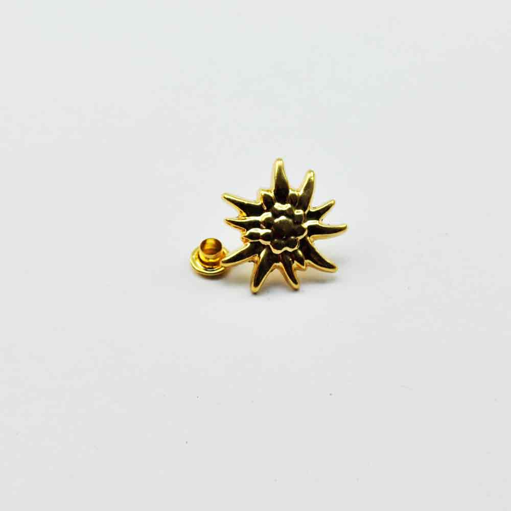Ziernieten Edelweiss Ø 20mm, vergoldet,  Preis per Stück