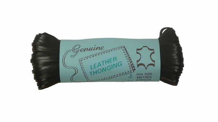 Flechtband Känguruleder 2 mm Dunkelbraun