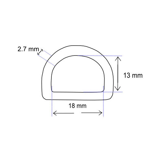 D-Ring 18 mm geschweisst Eisen vernickelt