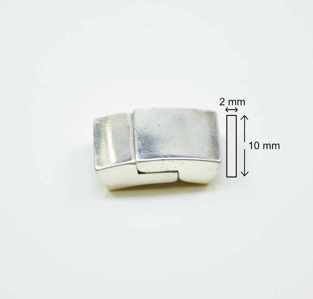 Magnetverschluss 10 x 2 mm, silberfarbig, NICKELFREI