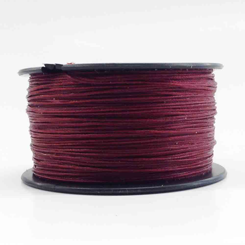 Geflochtener Polyester Handnähfaden gewachst  Ø 1.0 mm, MADE IN ITALY, Spule à 100 m, Bordeaux