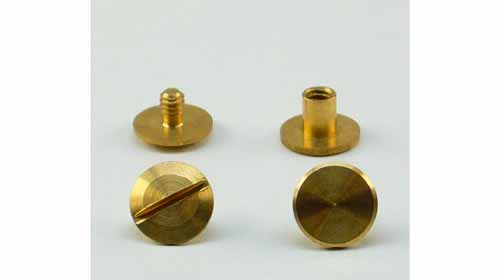 Gürtelschraube 6 mm, Messing, pro Paar