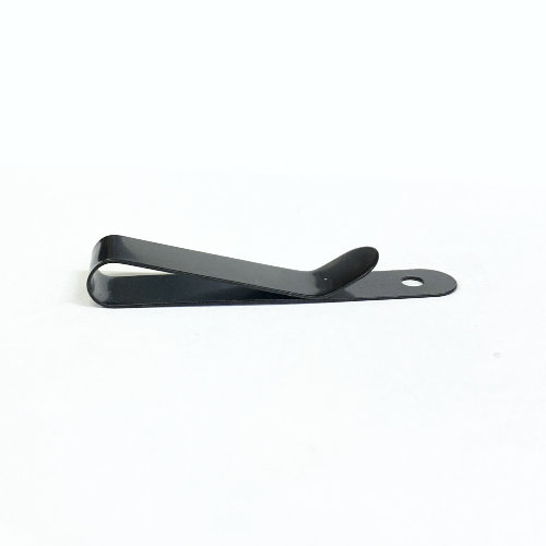 Gürtel-Clip schmal 11 mm x 70 mm; Federstahl schwarz