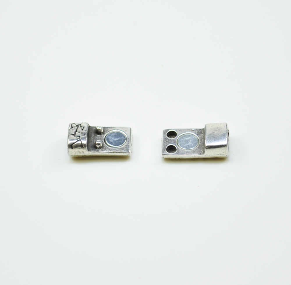 Magnetverschluss 5 x 1.5 mm, silberfarbig, craqueliert, NICKELFREI
