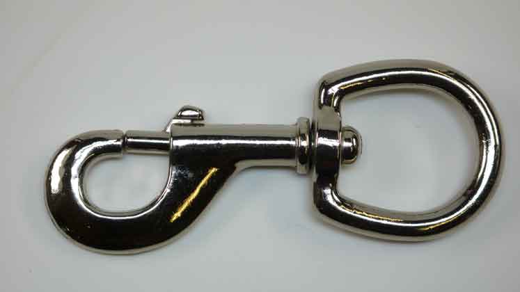 Karabiner rund, Zamak vernickelt 28 mm