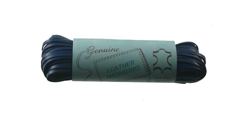 Flechtband Känguruhleder 3 mm flach, Blau
