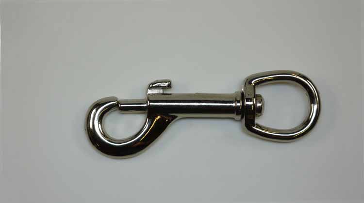 Karabiner rund, Zamak vernickelt 16 mm
