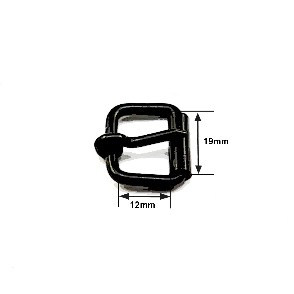 Drahtrollschnalle 22 mm Stahl Schwarz