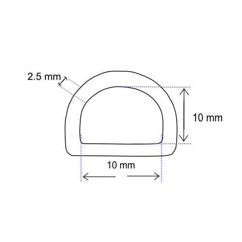 D-Ring 10 mm Messing, Draht Ø 2.5 mm