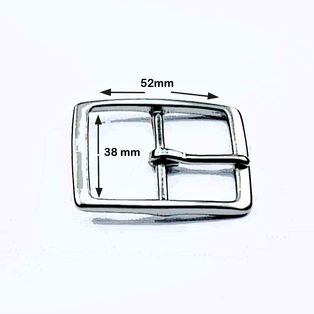 Doppelschnalle 39 mm messing vernickelt satiniert Doppelschnalle 39 mm messing vernickelt satiniert