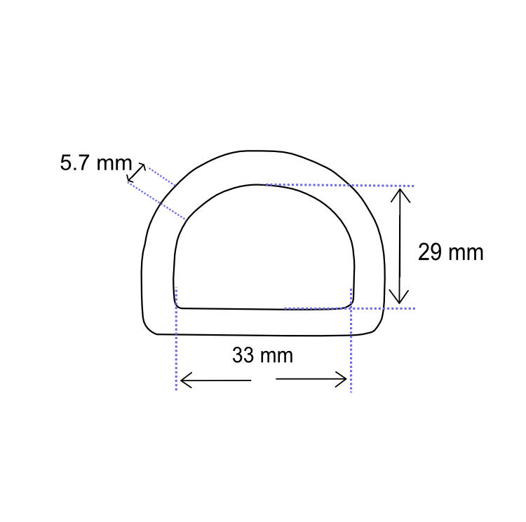 D-Ring 32 mm geschweisst Eisen verzinkt