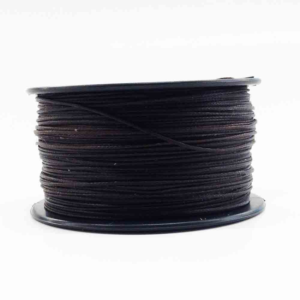 Geflochtener Polyester Handnähfaden gewachst  Ø 1.0 mm, MADE IN ITALY, Spule à 100 m, Kaffeebraun