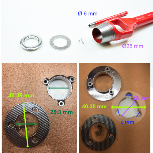 Oese zum Schrauben, vernickelt, 25.3 mm,  für Leder ab 3 mm Dicke