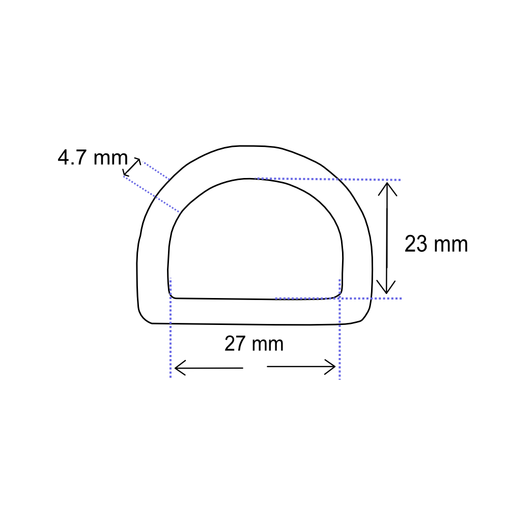 D-Ring 27 mm geschweisst Eisen Schwarz