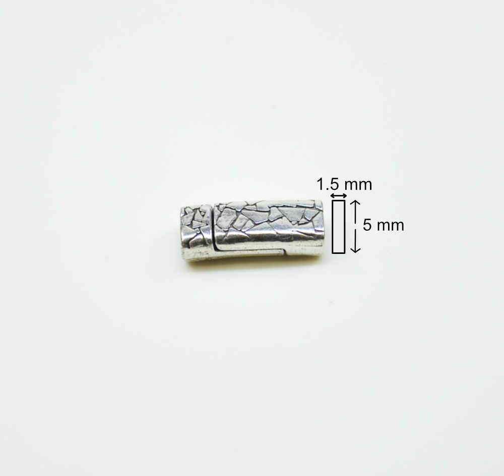 Magnetverschluss 5 x 1.5 mm, silberfarbig, craqueliert, NICKELFREI