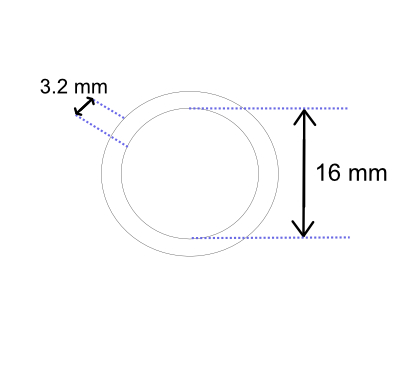 Ring geschweisst Edelstahl  16 mm (Innen-Ø 16 mm, Draht Ø 3.2 mm)