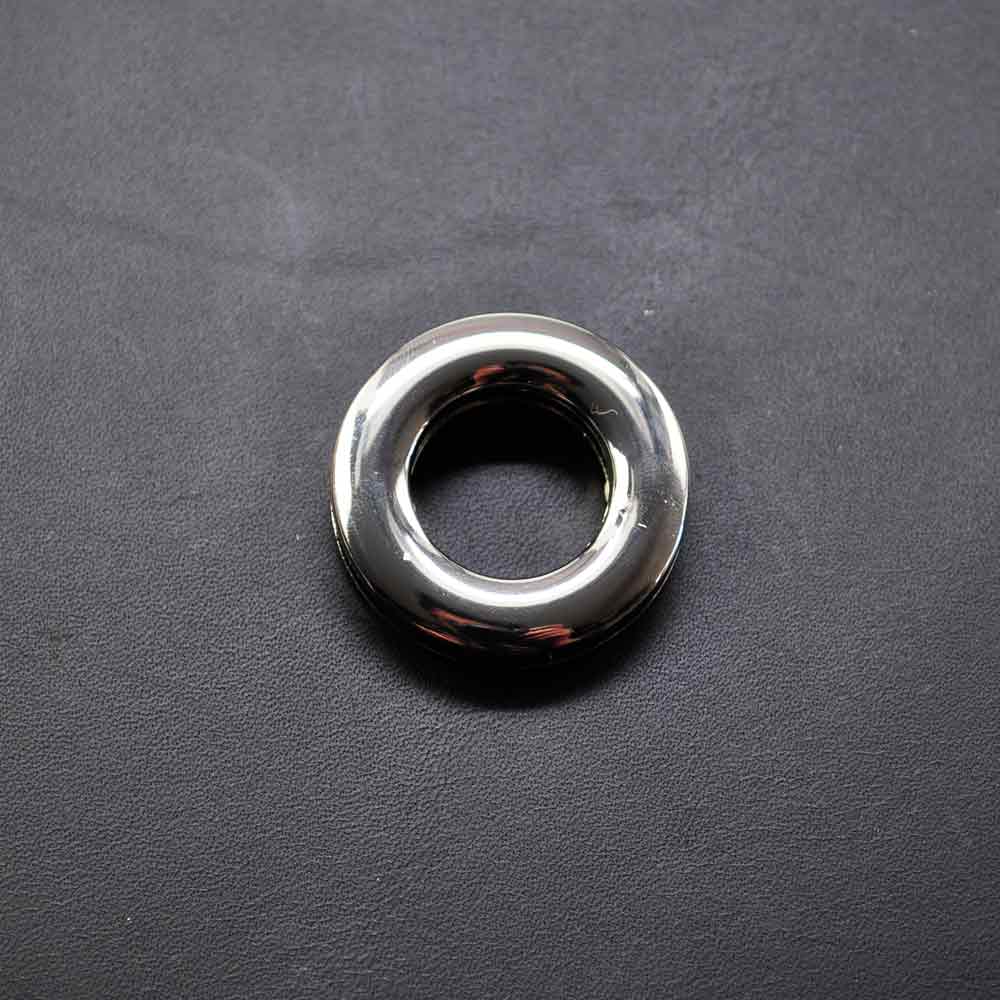 Oese zum Schrauben, vernickelt, 19 mm,  für Leder ab 3 mm Dicke