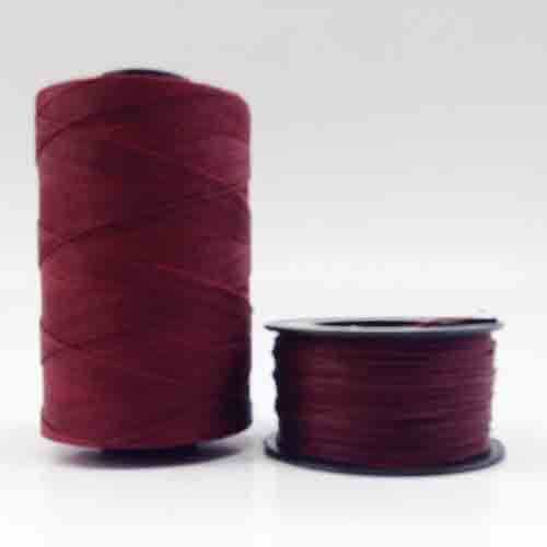 Geflochtener Polyester Handnähfaden gewachst  Ø 1.0 mm, MADE IN ITALY, Spule à 100 m, Bordeaux