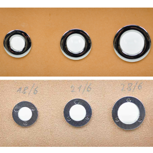 Oese zum Schrauben, vernickelt, 15.5 mm,  für Leder ab 3 mm Dicke