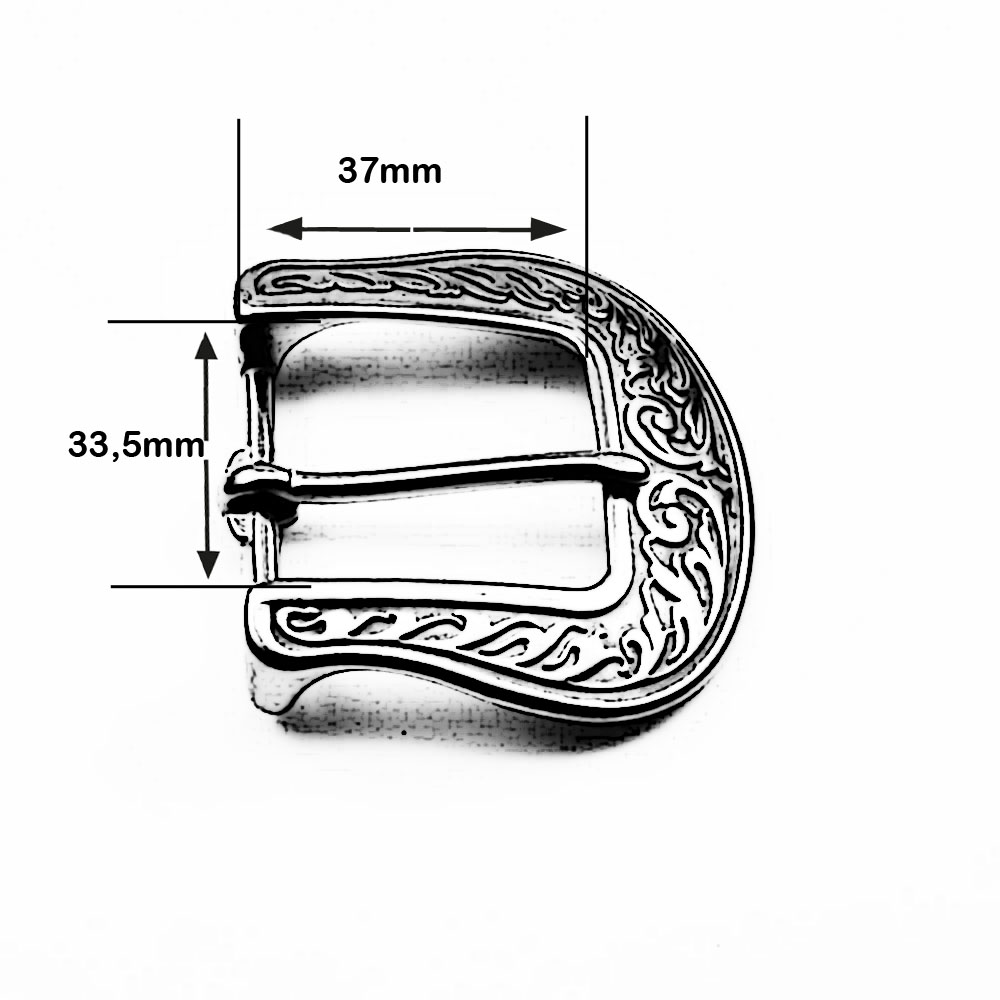 Schnalle 32 mm Edelstahl Floralmotiv